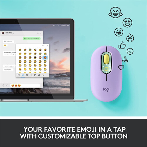 Logitech Logitech POP Mouse, Wireless Mouse with Customisable Emojis, SilentTouch Technology, Precision/Speed Scroll, Compact Design,... 2