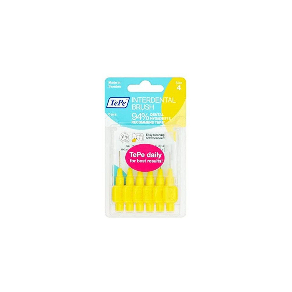Tepe Interdental Brush 0.7 Mm 6 Per Pack Yellow