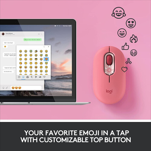 Logitech Logitech POP Mouse, Wireless Mouse with Customisable Emojis, SilentTouch Technology, Precision/Speed Scroll, Compact Design,... 2