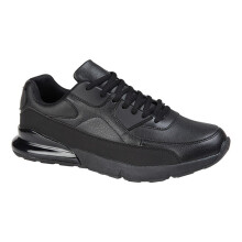 (12 UK) Dek Pimlico Mens Trainer PU/Mesh Lace Shoes Black