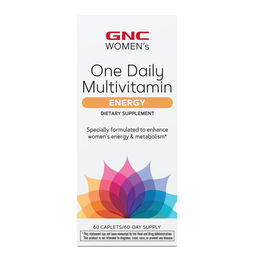 GNC Women's One Daily Energy Multivitamin, 60 Caplets, Import from USA