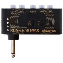 Valeton Rushead Max - USB Chargable Portable Pocket Guitar Bass Headphone Amp Carry-On Bedroom Plug-In Multi-Effects