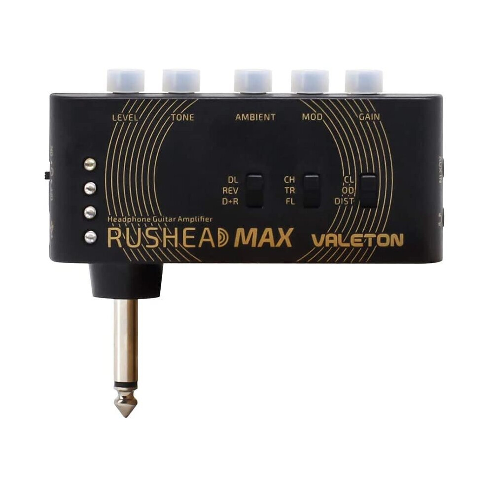 Valeton Rushead Max - Usb Chargable Portable Pocket Guitar Bass Headphone Amp Carry-On Bedroom Plug-In Multi-Effects