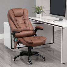 Office Heated Massage Recliner Chair With Leg Extension Brown Best