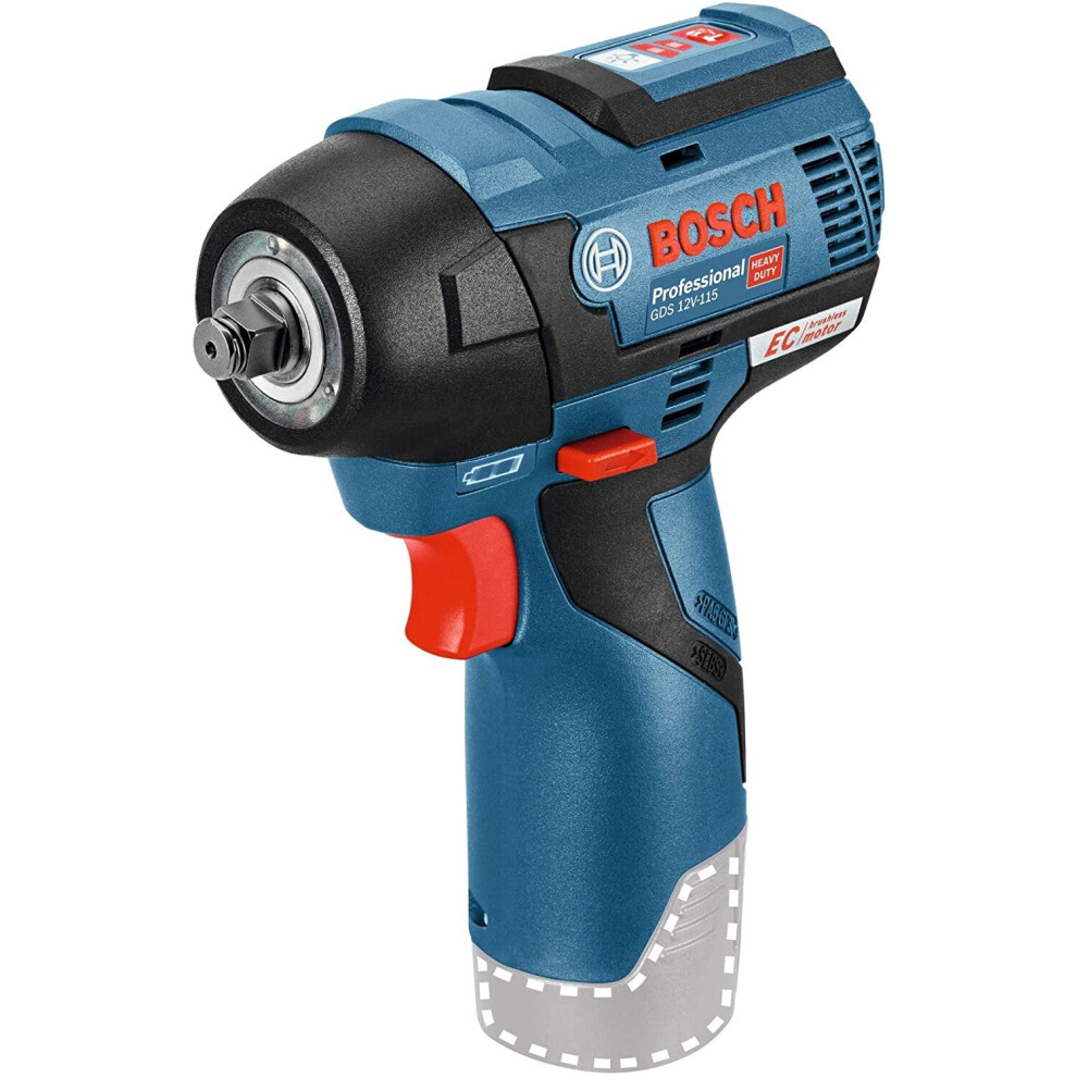 Bosch Professional GDS 12 V-115 Cordless Impact Wrench (Without Battery and Charger) - Carton