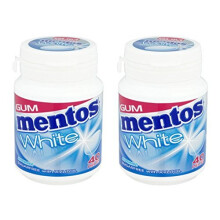 Peppermint Mentos White Sugar Free Chewing Gum - 40 Pieces Tub (Pack of 2)