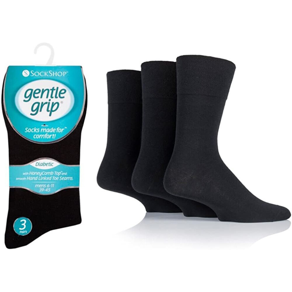 Mens Sock Shop Cotton Rich Gentle Grip Diabetic Socks 6-11 Various Colours