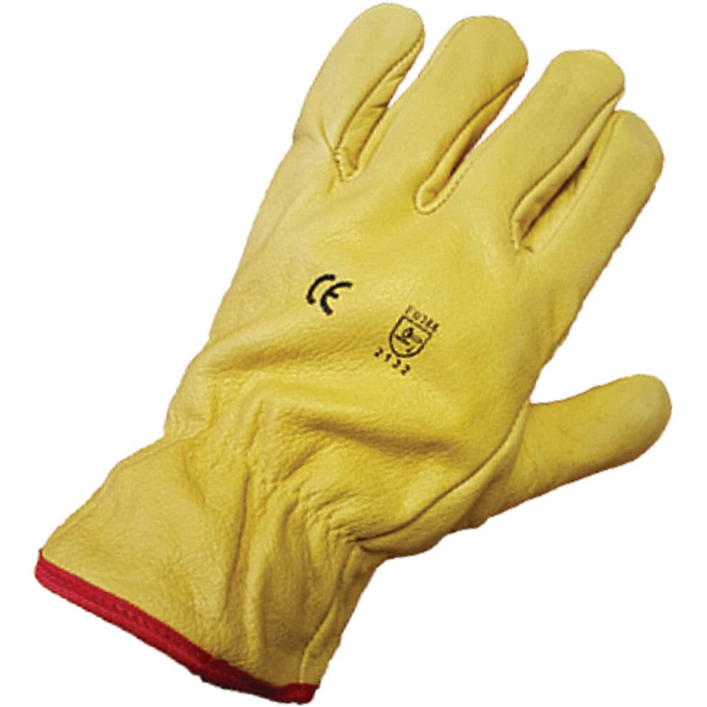 x2 Pairs Himalayan H310 Fleece Lined Leather Winter Thermal Cold Work Gloves PPE