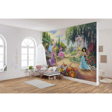 Komar Disney 8-4109 Photo Wallpaper Princess Park Size 368 x 254 cm (Width x Height) Girls Princess Wallpaper Children's Wall Nursery Decoration