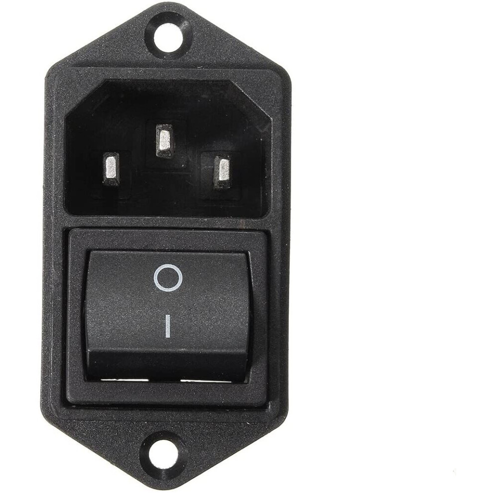 Bluelover 1Pcs 10A 250V 3Pin Iec320 C14 Inlet Module Fuse With Switch Male Power Socket -Black 7807967655747