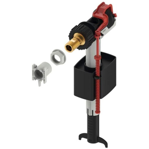 TECE 9820353 Cistern Valve (Adjustable Fill Level, Compact, Low Noise), Black