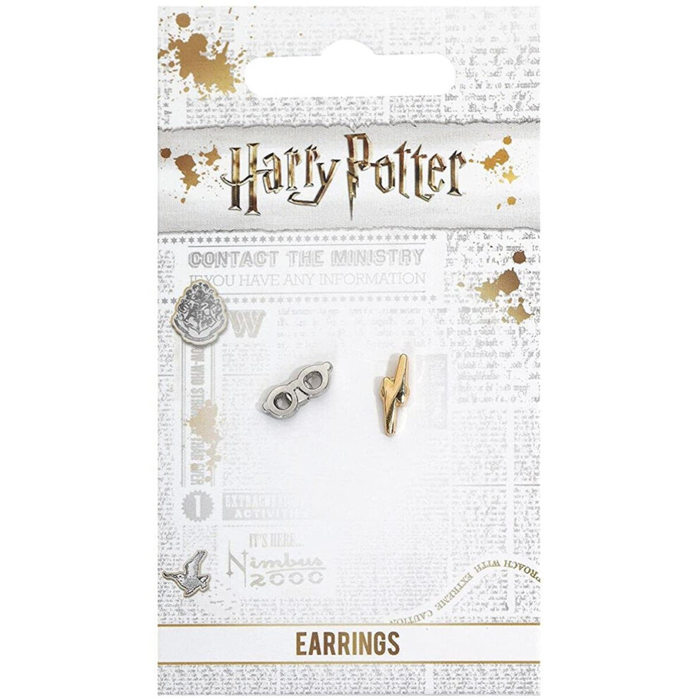 Official Harry Potter Lightening Bolt and Glasses Stud Earrings