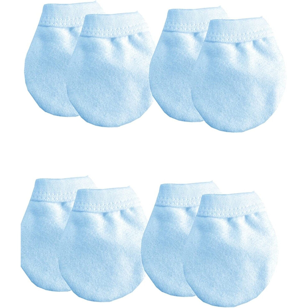 Soft Touch 100% Cotton Baby Anti Scratch Mittens - 4 Pack