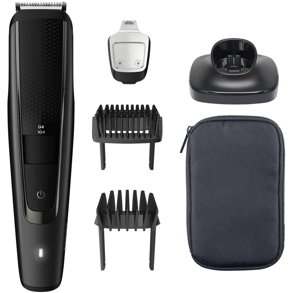 Philips UK Kitchen and Home Beard & Stubble Trimmer/Hair Clipper for Men, Series 5000, 40 Length Settings, 90 Min. Runtime, Self-Sharpening Metal