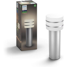 Philips Hue Tuar White LED Smart Outdoor Pedestal Light [Stainless Steel] Works with Alexa, Google Assistant and Apple HomeKit