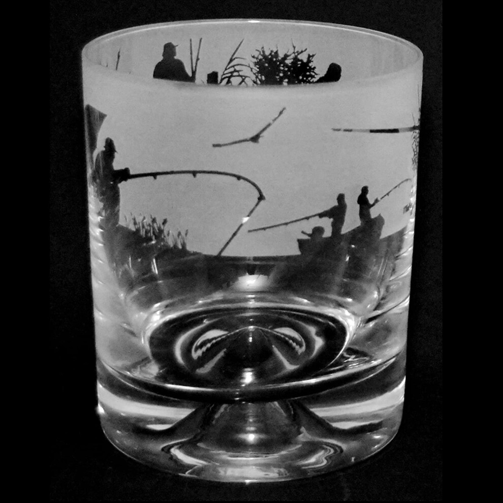 Animo Glass Fishing Scene Whisky Tumbler