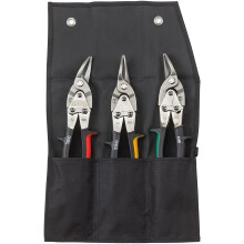 Bessey DSET16 Aviation Snips-Set of 3 Left, Right and Straight in Pouch, BE770016 Figures Scissors Set, Multi-Colour