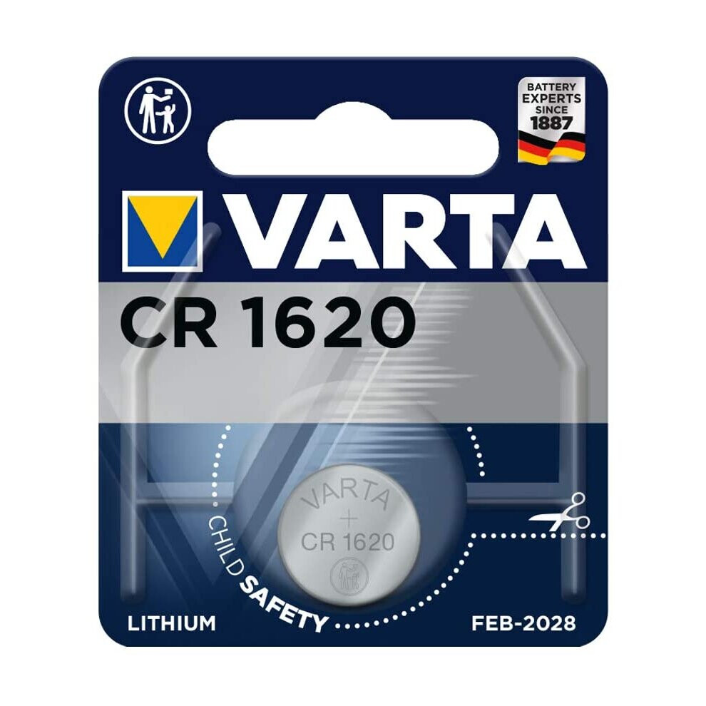 VARTA Batteries Electronics CR1620 Lithium button cell battery 1-pack, Button cells in original blister pack of 1