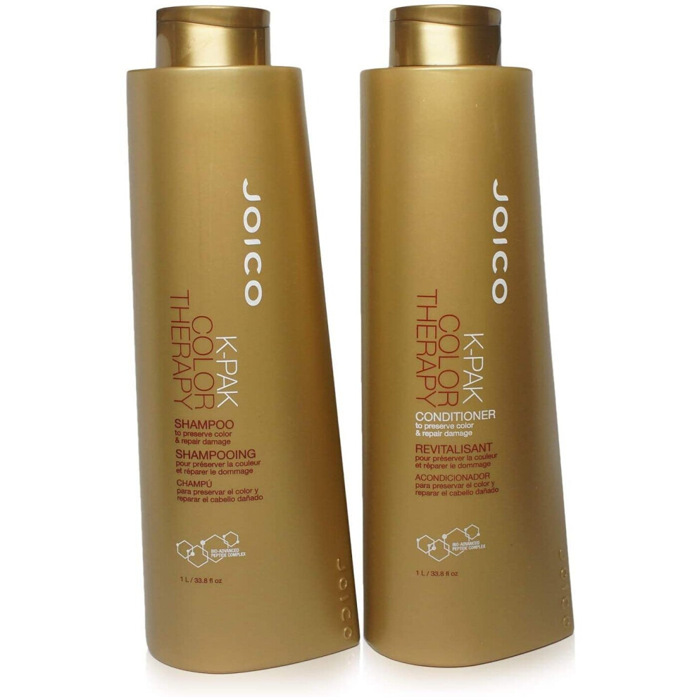 Joico K-Pak Color Therapy Shampoo 1000 Milliliter And Conditioner 1000 Milliliter Duo