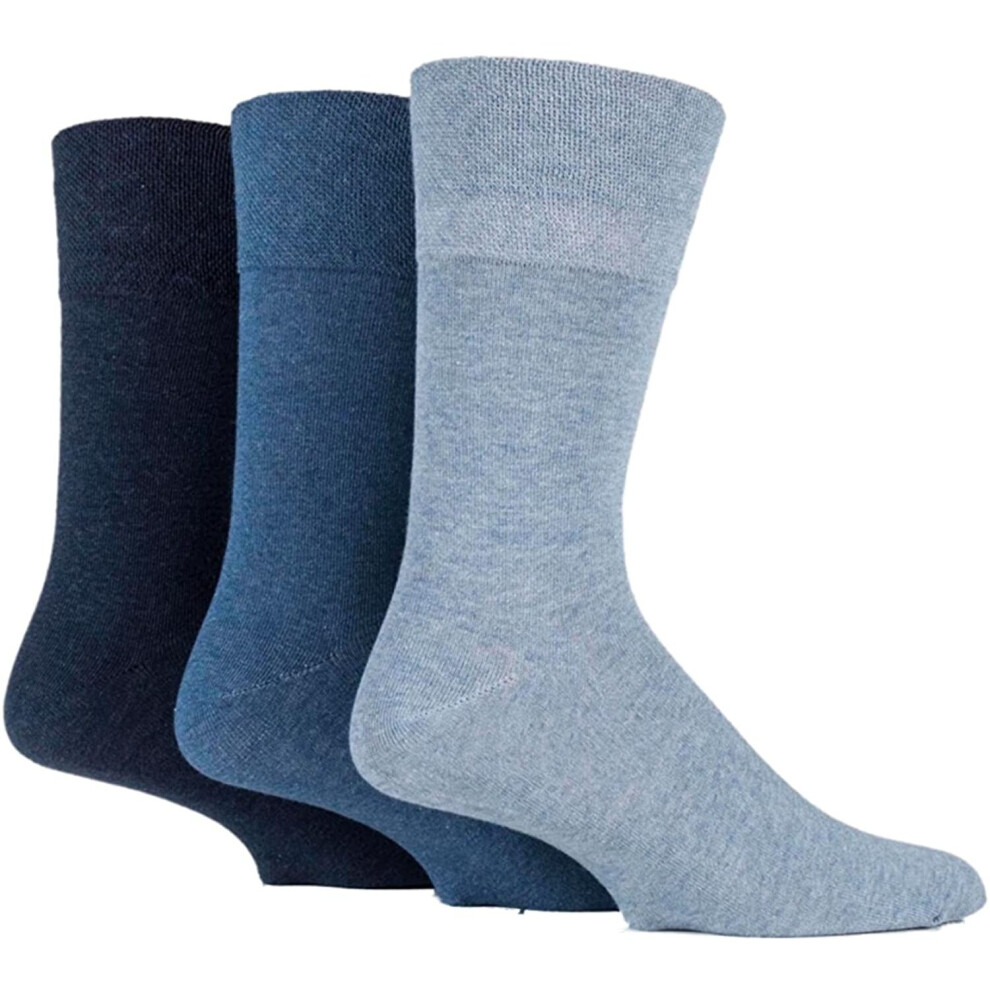 6x Pairs of Mens Plain Gentle Grip Non-Elastic Socks/UK 6-11 Eur 39-45