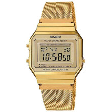 CASIO Womens Digital Watch with Stainless Steel Strap A700WEMG-9AEF
