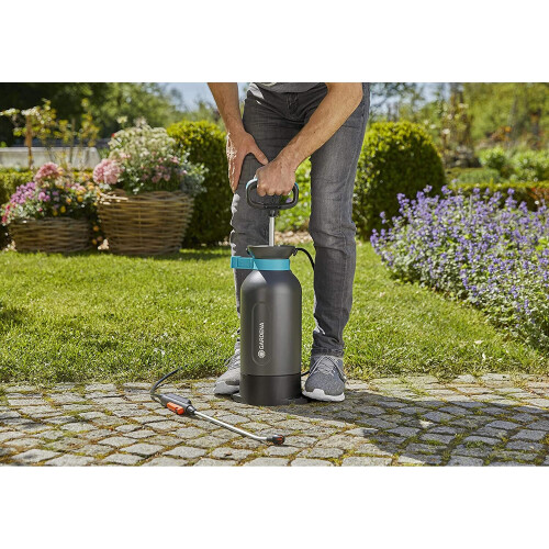 Gardena Ψεκαστήρας πίεσης Gardena EasyPump 5 L, τυρκουάζ, μαύρο, γκρι, πορτοκαλί, ασημί, μεταλλικό 1