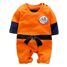 (Long Sleeve, 3-6 Months(66cm)) Newborn Baby Dragon Ball Z Goku Cosplay Romper Bodysuit Halloween Costume