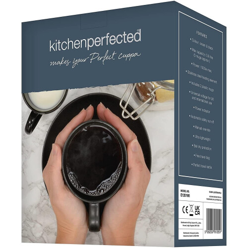 Kitchen Perfected Travel 0.9L Corded Kettle With Two Cups 2