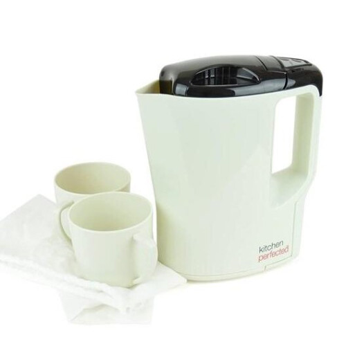 Kitchen Perfected Travel 0.9L Corded Kettle With Two Cups
