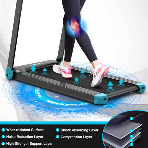 Gymax Folding Treadmill Compact Walking Running Machine w/APP Control 1