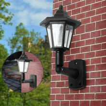 2-Pack Solar Powered Wall Lanterns for Outdoor Garden, Fence, Gate - Auto On/Off, IP44 Waterproof, Hexagonal, Soft White Light