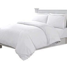 Linens World 200 Thread Count 100% Egyptian Cotton Duvet Quilt Cover Bedding Sets with Pillow cases (White, Double)