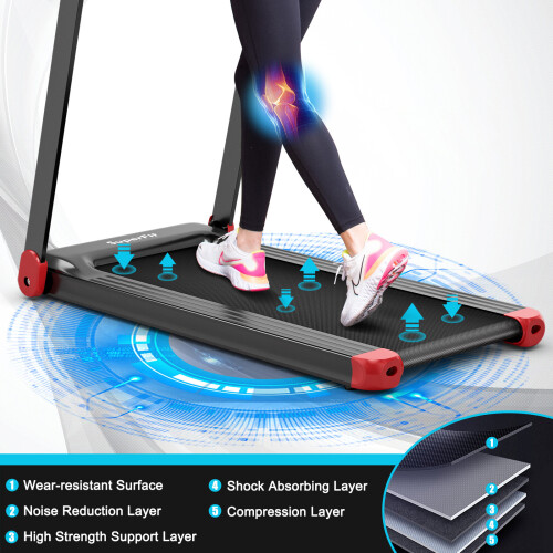 Gymax Folding Treadmill Compact Walking Running Machine w/APP Control 1