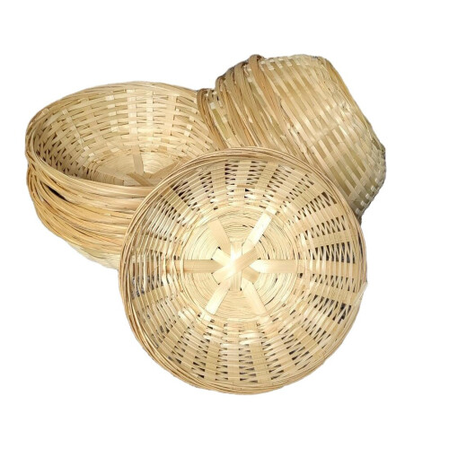 12 Round Wicker Bread Basket Small Woven Bamboo  Basket Storage Bowl 1
