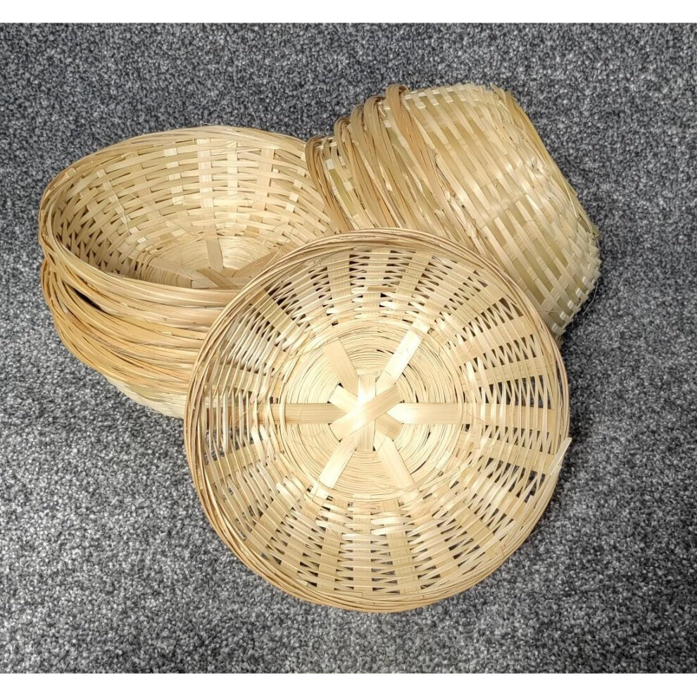 12 Round Wicker Bread Basket Small Woven Bamboo  Basket Storage Bowl