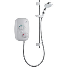 Mira Showers 1.1532.400 XS Event Thermostatic Power Shower - White | 4-Spray Rub-Clean Head, Safe Temp, Separate Controls