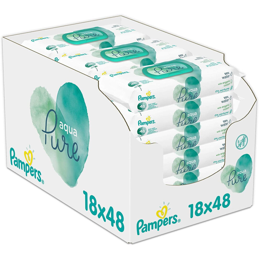 Pampers Aqua Pure Baby Wipes 18 Packs = 864 Baby Wipes