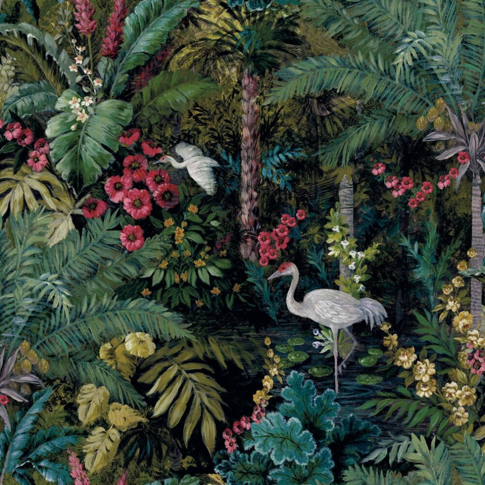 Holden Decor Outside In Jungle Paradise Black Wallpaper 13181