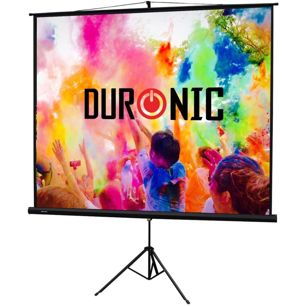 Duronic Projector Screen Tps86/43 (Black) Projection Screen For | School | Theatre | Cinema | Home | Tripod Projector Screen - 86"- 4:3 Screen Black 5060184200691
