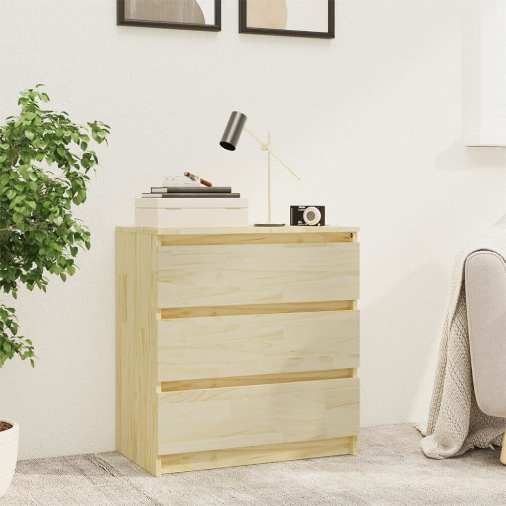 Vidaxl Solid Pinewood Bedside Cabinet Nightstand End Couch Drawer Cabinet