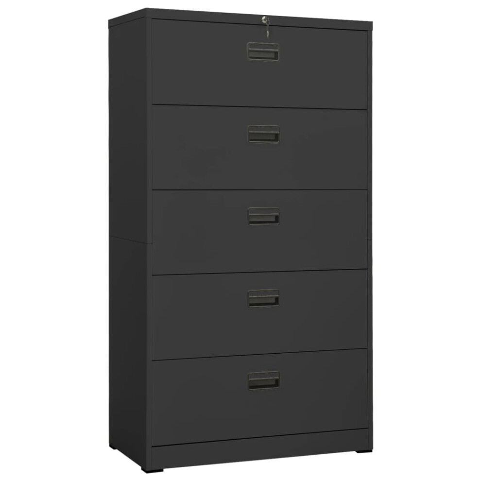 vidaXL Filing Cabinet Anthracite Steel Office File Storage Cabinet Lockable