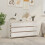 VidaXL vidaXL 2x Solid Pinewood Bedside Cabinets White Bed Drawer Storage Cabinet 3