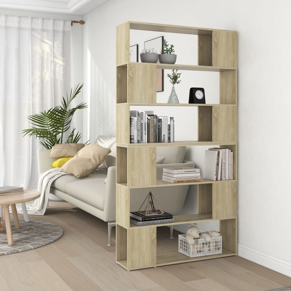 Vidaxl Book Cabinet Room Divider Sonoma Oak Room Partition Privacy Screen Brown