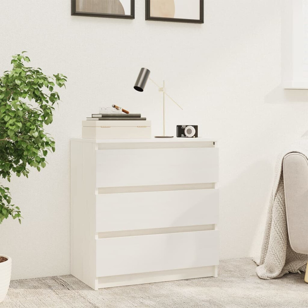 Vidaxl Solid Pinewood Bedside Cabinet White Nightstand Couch Drawer Cabinet