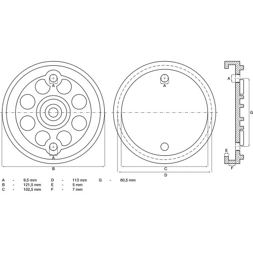 BGS technic BGS 7053 Plate for Lifting Platforms Diameter 120 mm Rubber Pad 1