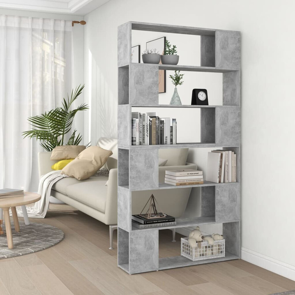 Vidaxl Book Cabinet Room Divider Concrete Room Partition Privacy Screen Grey