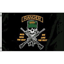 AZ FLAG American Ranger Mess with the Best Flag 3' x 5' - United States rangers flags 90 x 150 cm - Banner 3x5 ft