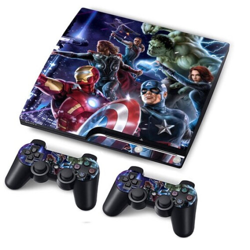 (Heroes) PS3 Slim PVC Skin Stickers for Console+controllers