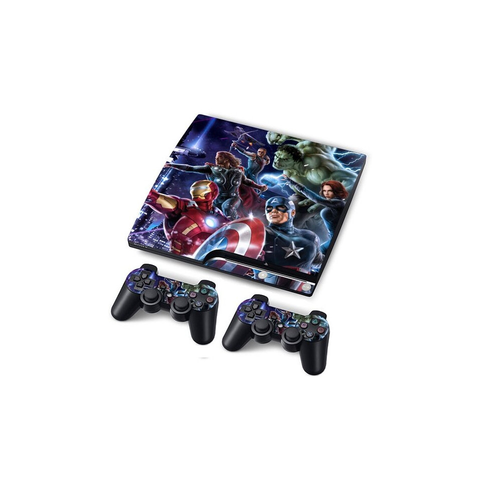 (Heroes) PS3 Slim PVC Skin Stickers for Console+controllers