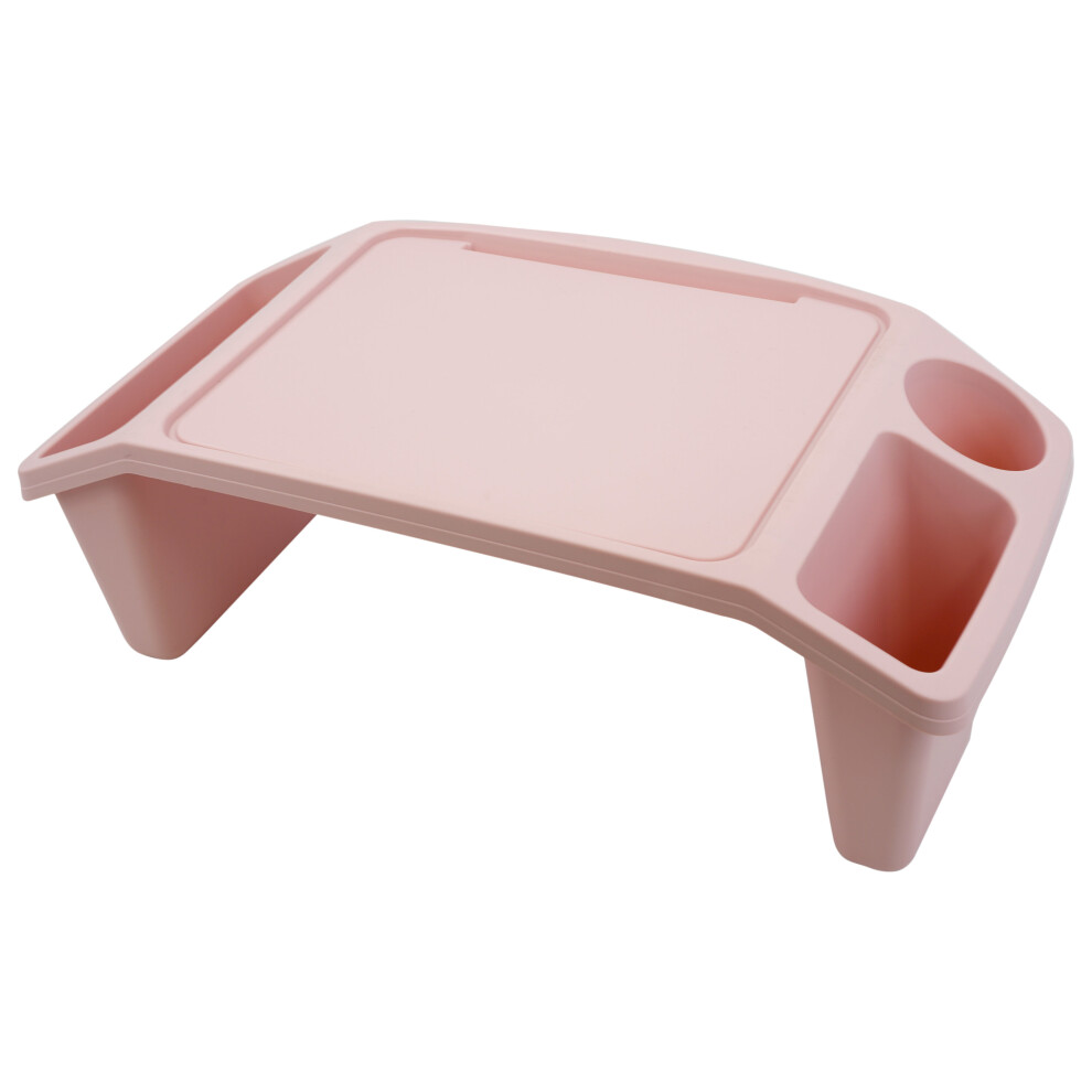 GEEZY Portable Lap Tray Table with Storage Pockets for Bed & Sofa, Pink | Lightweight lap tray creates an instant desk for beds or sofas. Deep side pockets hold drinks, pens, and snacks. - Image 3
